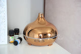 Ultragarsinis eterinių aliejų garintuvas, difuzorius, oro drėkintuvas  "Shiny mist gold" 300 ml